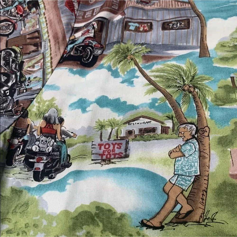 Tori Richard Harley Davidson Hawaiian Shirt M - Picture 5 of 8